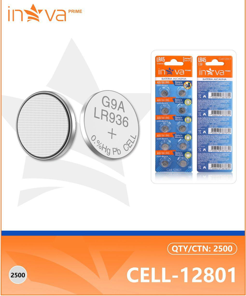Pilha CELL-12801 Caixa C/2500