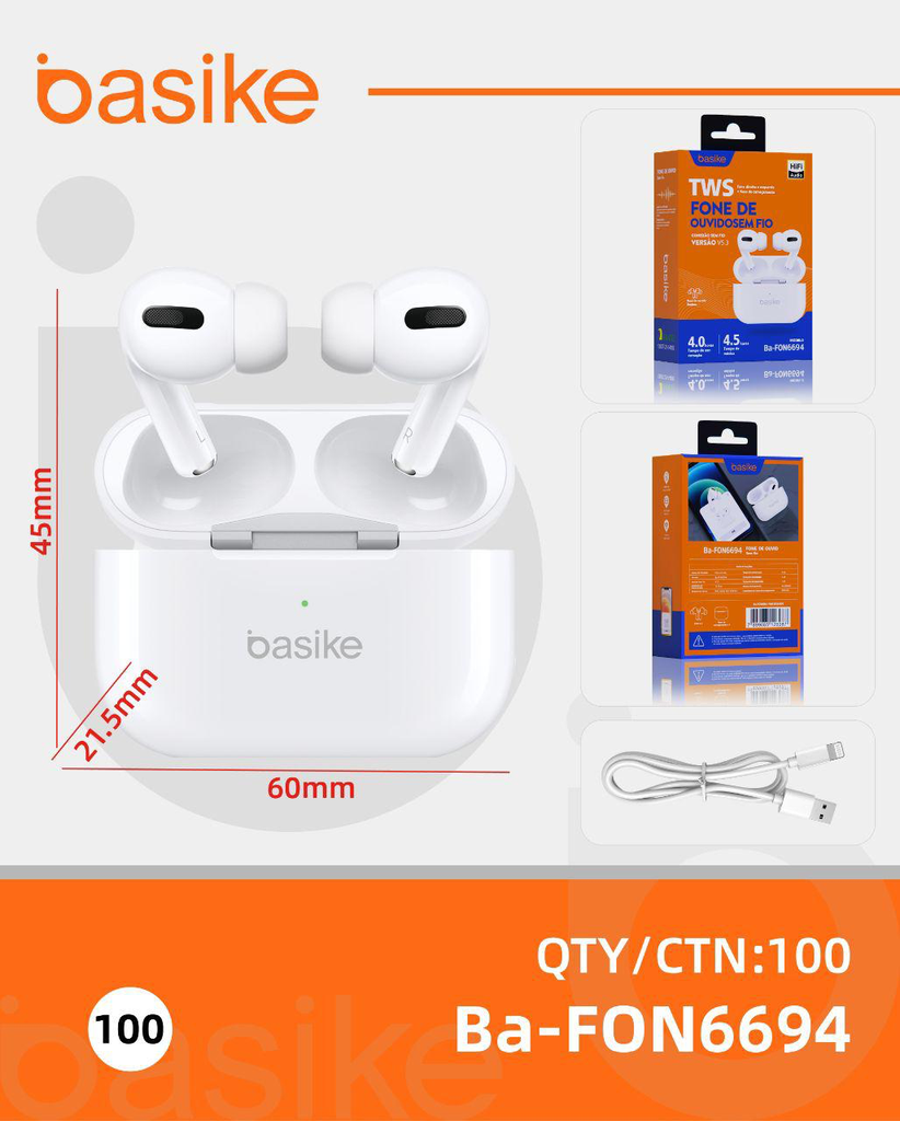 Fone Ba-FON6694 Caixa C/100