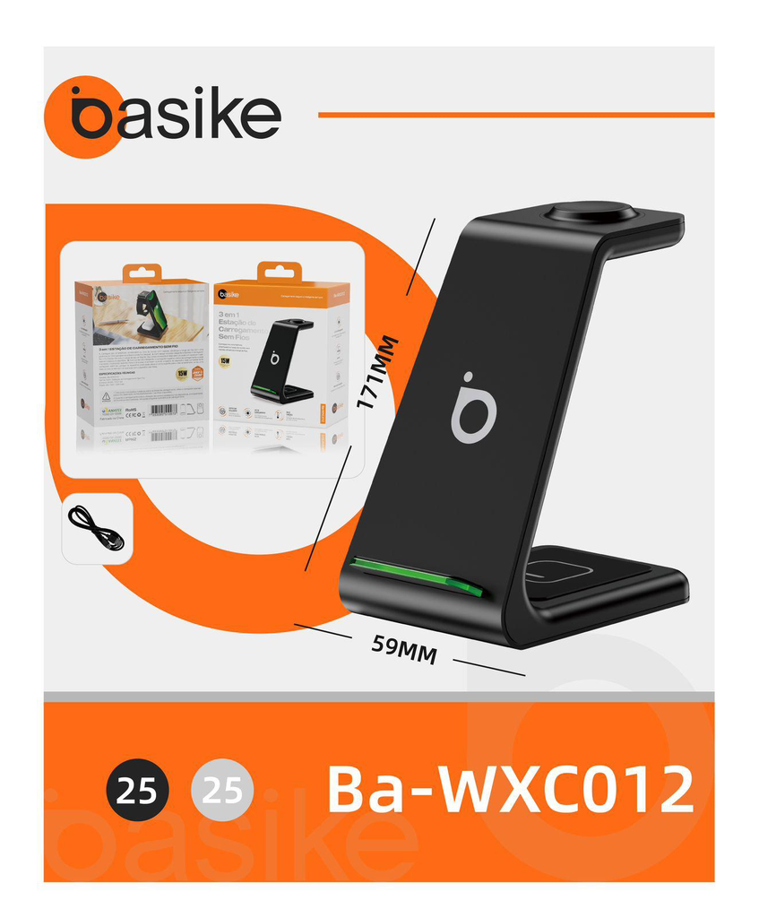 Carregador por indução Ba-WXC012  Caixa C/50