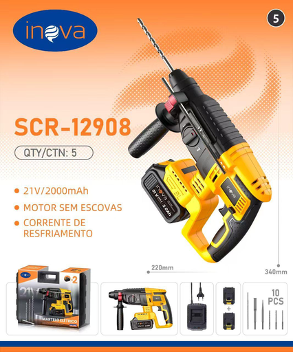 [SCR-12908] Furadeira SCR-12908 Caixa C/5