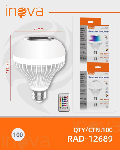 [RAD-12689] Lâmpada De Musica LED RAD-12689 Caixa C/100