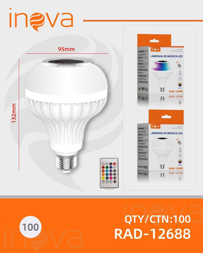 Lâmpada De Musica LED RAD-12688 Caixa C/100