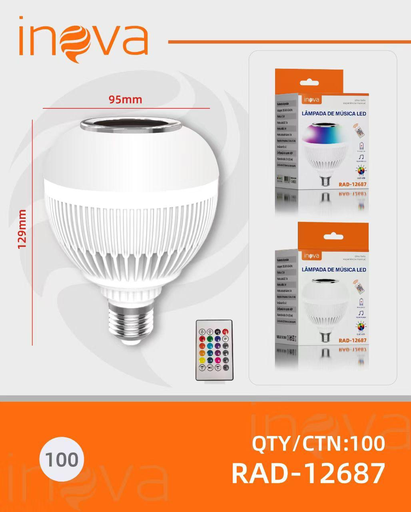 Lâmpada De Musica LED RAD-12687 Caixa C/100