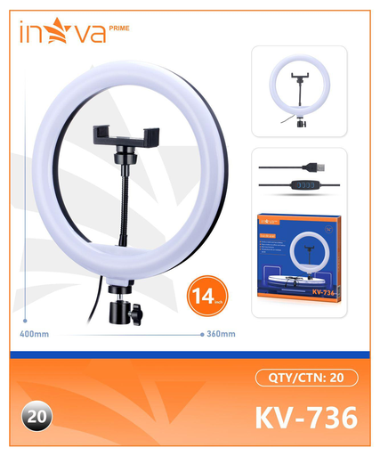 [KV-736 KV-737] Ring Light 14 Polegadas KV-736 KV-737 Pé Caixa C/20