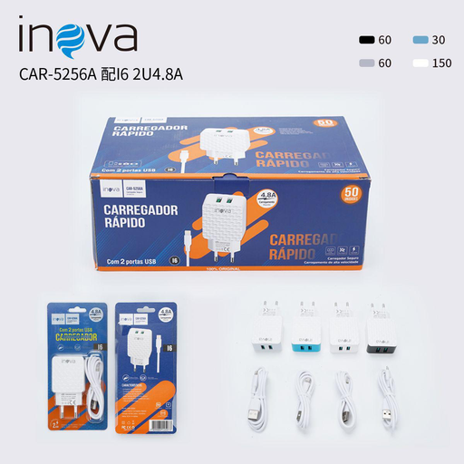 [CAR-5256A] Carregador Rápido  De iPhone CAR-5256A Caixa C/300