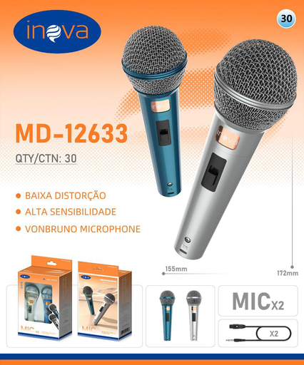 [MD-12633] Microfone MD-12633 Caixa C/30 