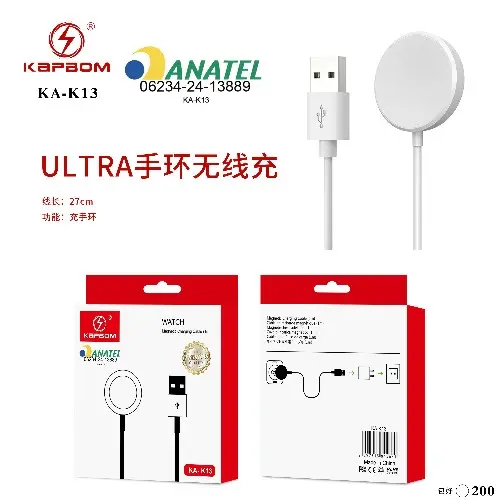 [KA-K11] Cabo de Carregamento Magnético para SmartWatch 27cm KA-K11 Caixa C/200