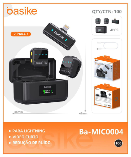 [Ba-MIC0004] Microfone lapela Ba-MIC0004 Caixa C/100
