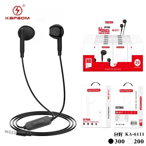 [KA-6111] Fone De Ouvido Estéreo KA-6111 Caixa C/500