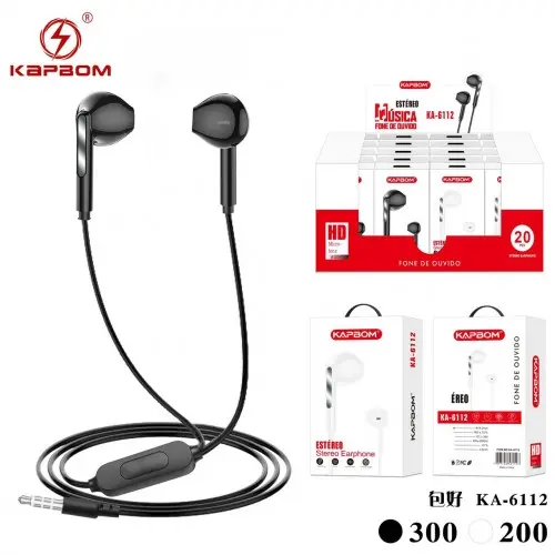 [KA-6112] Fone De Ouvido Estéreo KA-6112 Caixa C/500