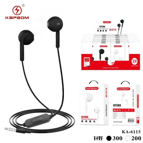 [KA-6115] Fone De Ouvido Estéreo Headphone KA-6115 Caixa C/500