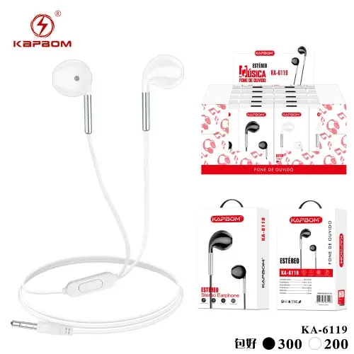 [KA-6119] Fone De Ouvido Estéreo KA-6119 Caixa C/500