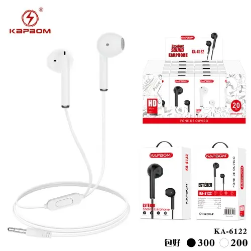 [KA-6122] Fone De Ouvido Estéreo KA-6122 Caixa C/500