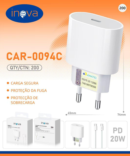[CAR-0094C] Carregador TPC CAR-0094C Caixa C/200
