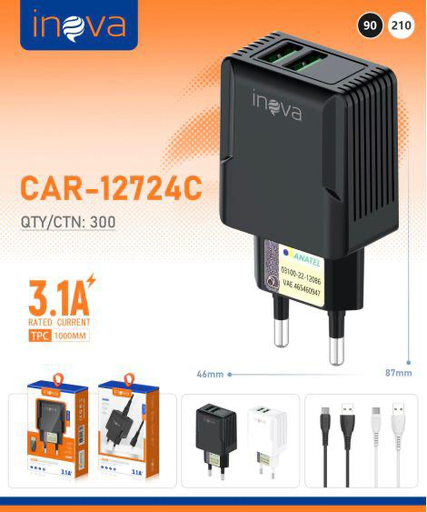 [CAR-12724C] Carregador TPC CAR-12724C  Caixa C/200