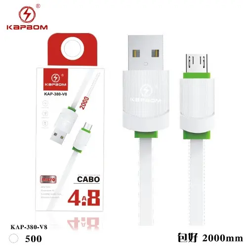 [KAP-380-V8] Cabo de Dados V8 4.8A 2m (EMBALADO) KAP-380-V8 Caixa C/500