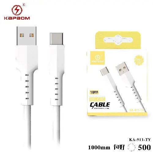 [KA-911-TY] Cabo de Celular TYPE-C 4.8A 1m (EMBALADO) KA-911-TY Caixa C/500