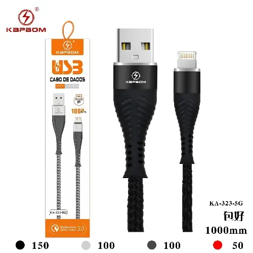 [KA-323-5G] Cabo de Dados 5G USB 1m (EMBALADO)  KA-323-5G Caixa C/400