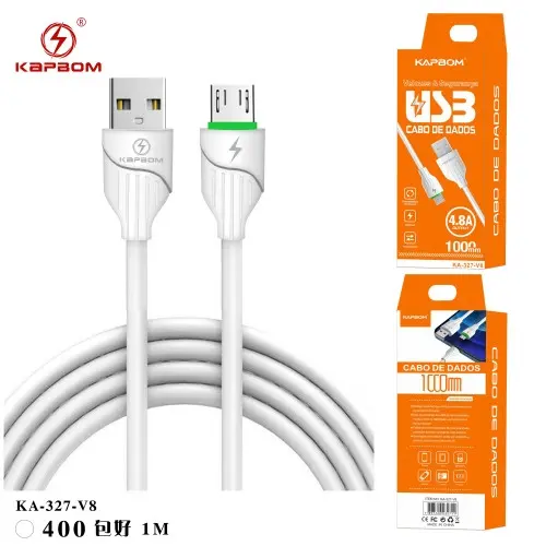 [KA-327-V8] Cabo de Dado V8 4.8A 1m (EMBALADO) KA-327-V8 Caixa C/400
