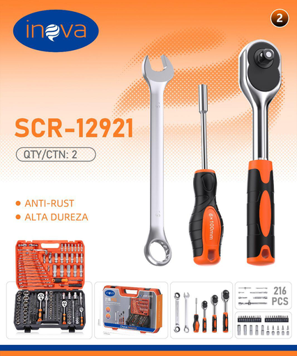 [SCR-12921] Kit chave inglesa SCR-12921 Caixa C/2