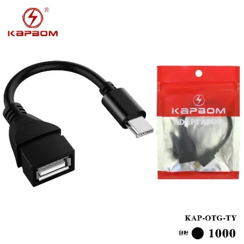 [KAP-OTG-TY] Cabo Adaptador OTG Type-C (EMBALADO) KAP-OTG-TY Caixa C/1000