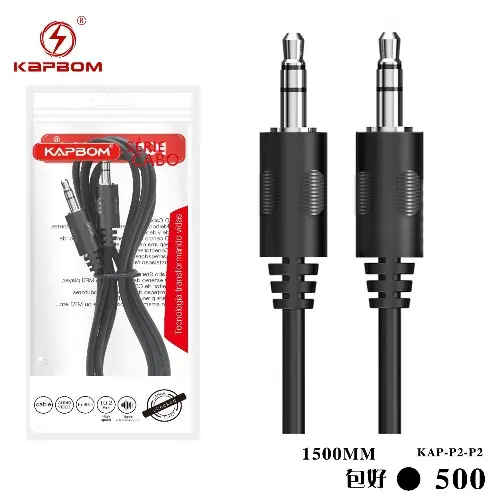 [KAP-P2-P2] Cabo P2+P2 1.2m (EMBALADO) KAP-P2-P2 Caixa C/500