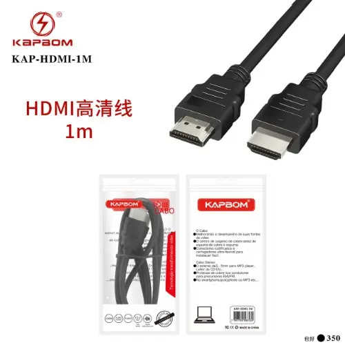 [KAP-HDMI-1M] Cabo HDMI 1M KAP-HDMI-1M  Caixa C/350