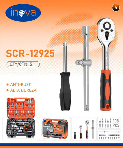 [SCR-12925] Kit chave inglesa SCR-12925 Caixa C/5