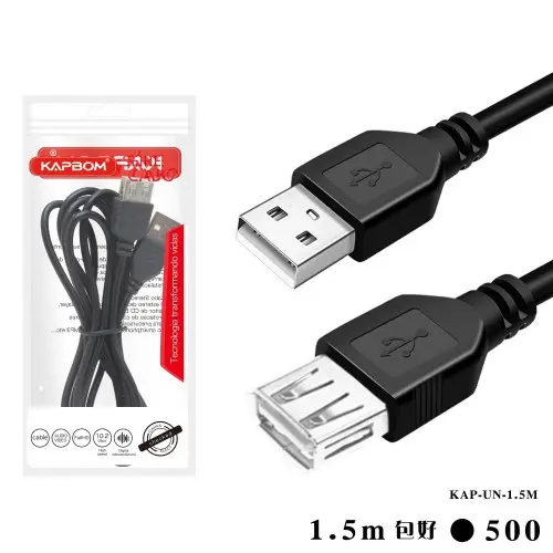 [KAP-UN-1.5M] Cabo Extensor USB 2.0 1.5M (EMBALADO) KAP-UN-1.5M Caixa C/500