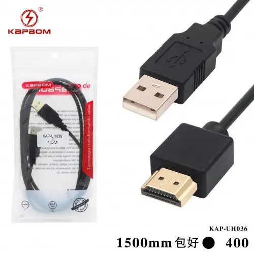 [KAP-UH036] Cabo USB-HDMI 1.5m (EMBALADO) KAP-UH036 Caixa C/400